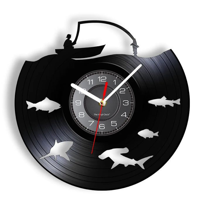 Modern Fly Fishing Vinyl Record Wall Clock