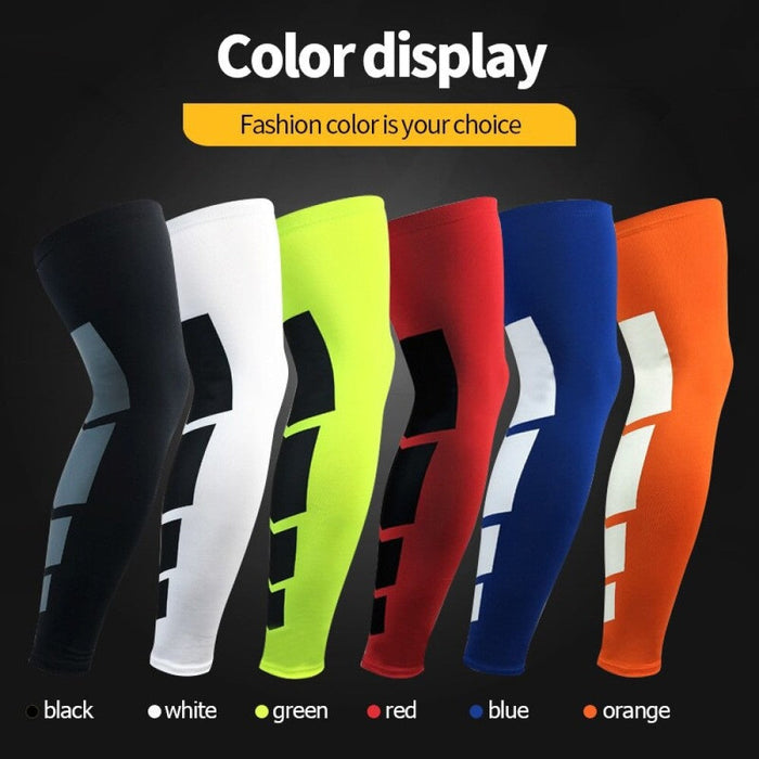 Anti-slip Calf & Shin Splint Sports Compression Long Leg Sleeves For Cycling Running