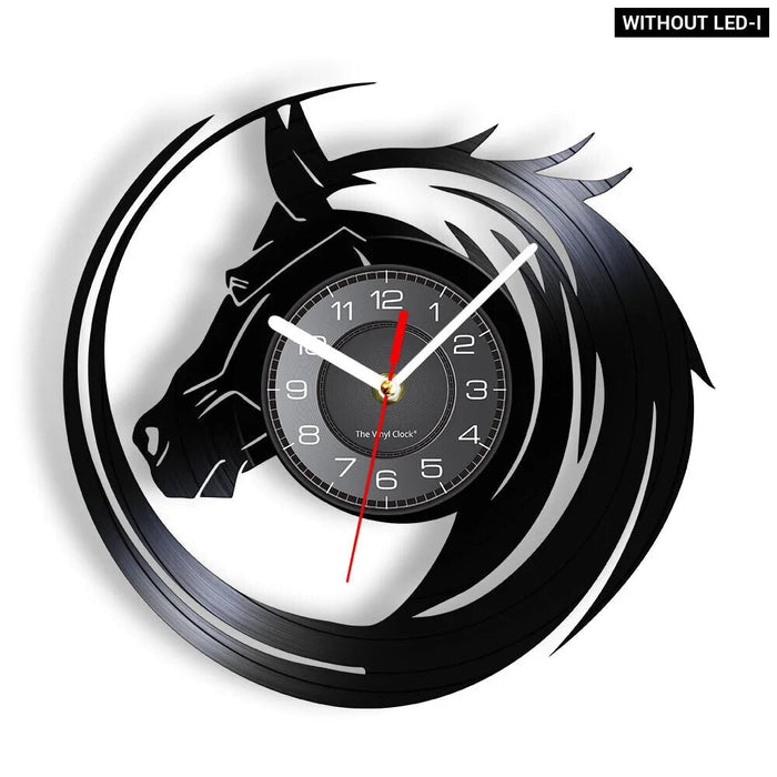 Horse Head Vinyl Record Wall Clock