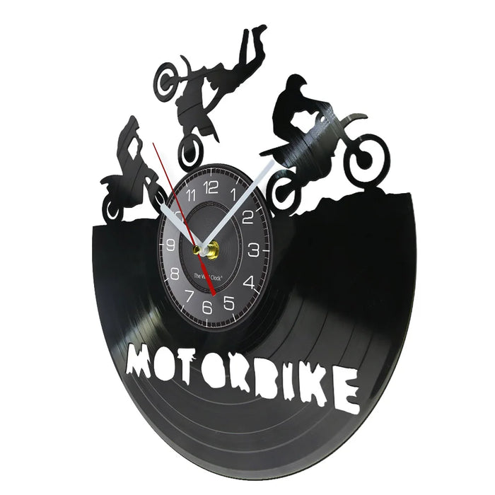 Motocross Vinyl Record Wall Clock