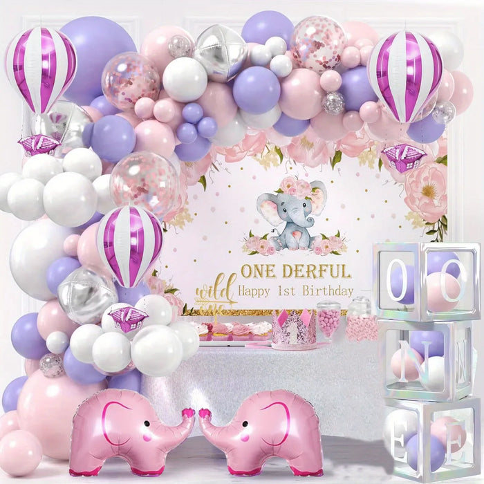 121 Pcs Pink Elephant Balloon Arch Kit For Birthday Parties Friend Gatherings Engagements Anniversaries And Event Decorations