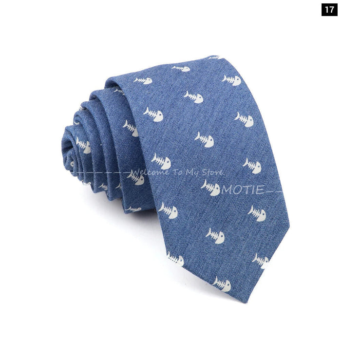 Floral Skull Anchor Denim Tie For Weddings Parties And Daily Wear