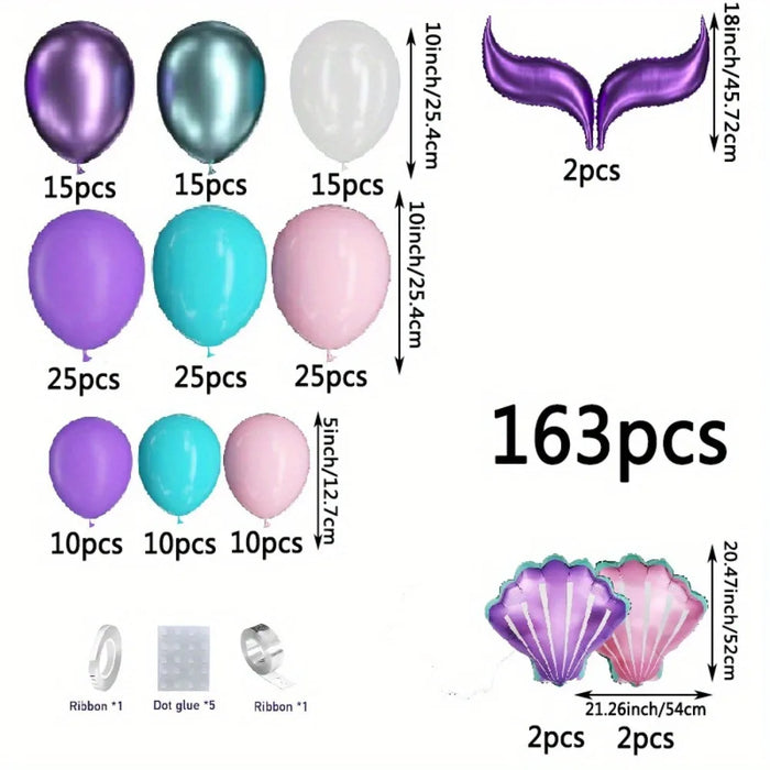 139Pcs Mermaid Tail Balloon Arch Kit For Birthday Parties Bridal Showers Valentine'S Day Summer Celebrations Decorating Supplies