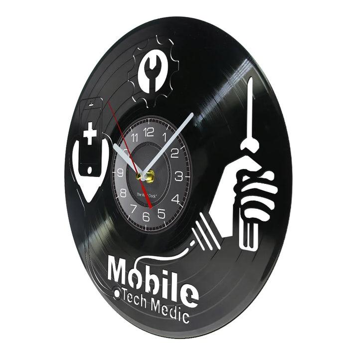 Mobile Tech Repair Shop Vinyl Wall Clock