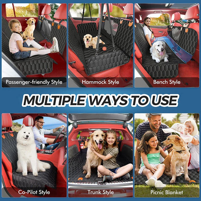 6 In 1 Dog Car Seat Cover Waterproof Mesh Visual Window