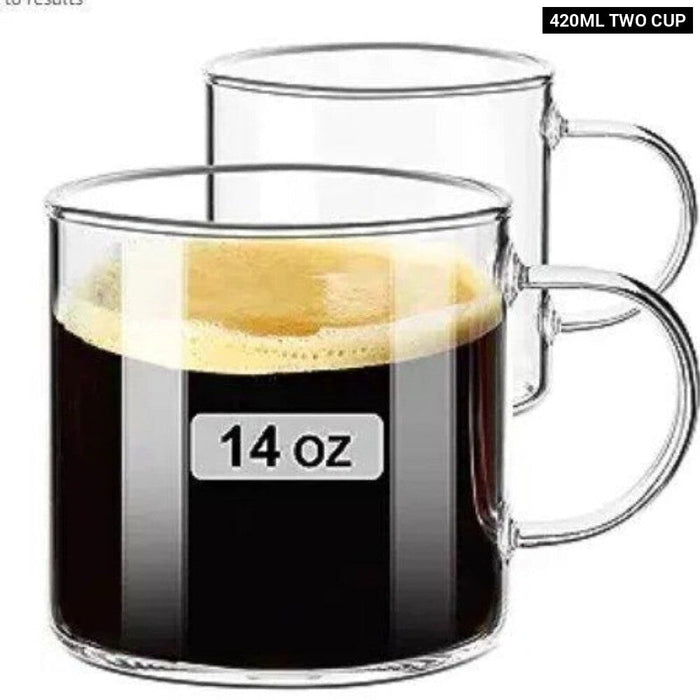 Sturdy Glass Coffee Cup Set With Handles