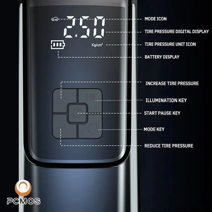 Wireless Car Inflation Pump With Accurate And Low Noise Digital Display