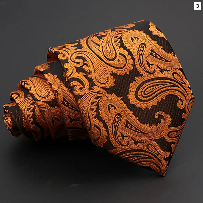 Paisley Tie 8Cm Necktie For Mens Fashion Business And Weddings