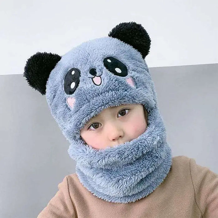 Cartoon Scarf And Hat Set For Kids