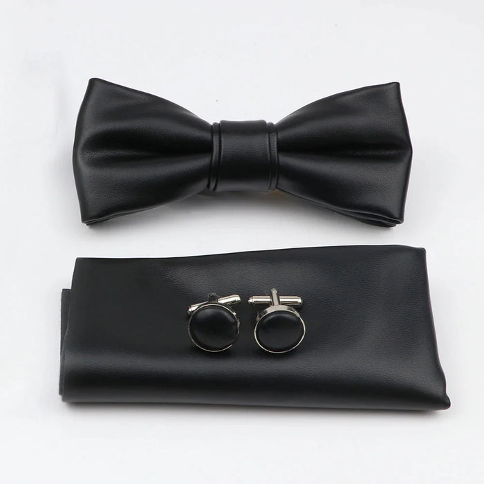 Tie Pocket Square Cufflink And Bowtie Set For Men For Business Weddings And Gifts