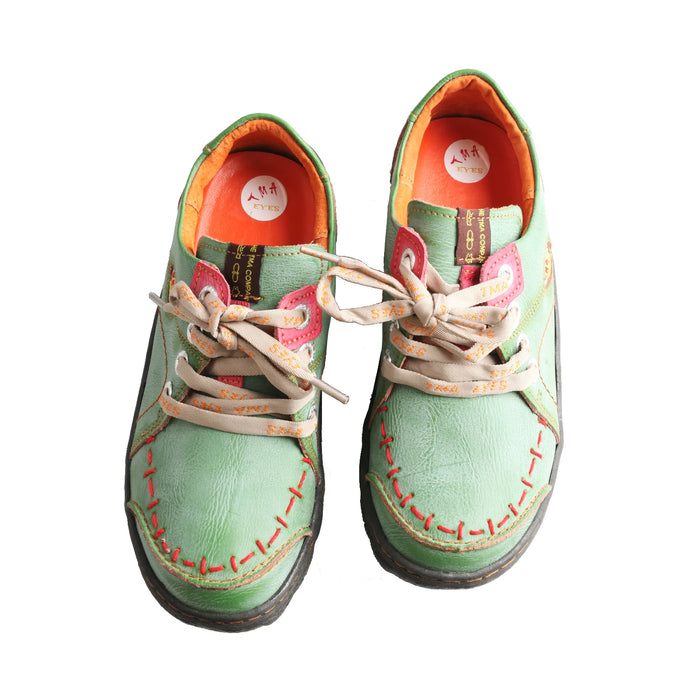 Hand Stitching Leather Womens Sneaker