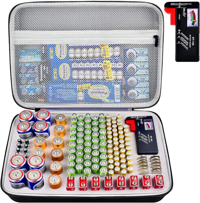 Battery Organizer Tester Bt 168 Holds 140 Aa Aaa Batteries Variety Pack Bag Batteries Not