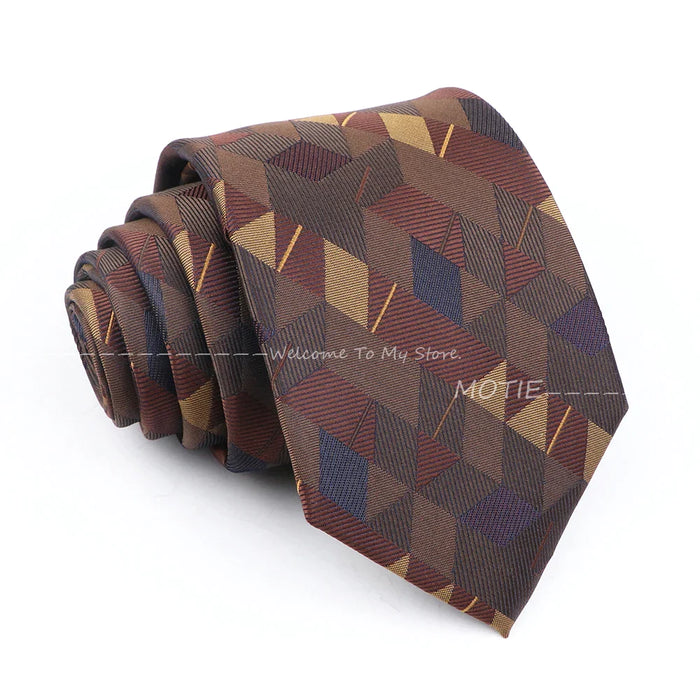 Premium Brown Striped Necktie For Business And Daily Wear