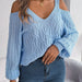 Off Shoulder Lantern Sleeve Sweater For Women