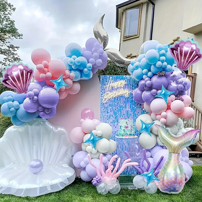 110Pcs Mermaid Party Wreath Kit Birthday Anniversary Celebrations - Indoor / Outdoor Decoration Mermaid Party Decoration Supplies