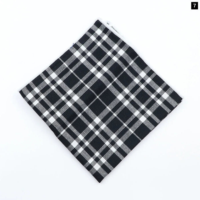 Vintage Plaid Cotton Hankerchiefs Pocket Squares