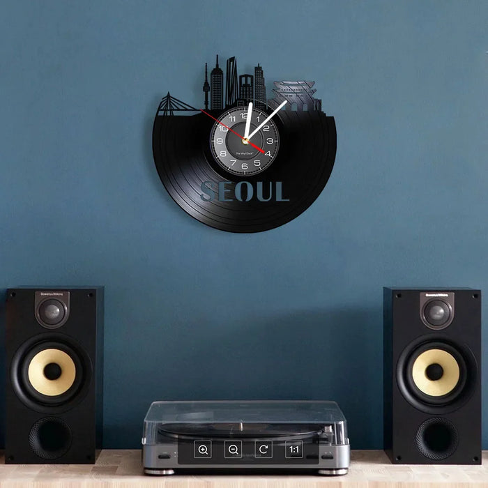 Handmade Seoul Vinyl Record Wall Clock