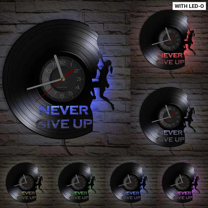 Extreme Rock Climbing Vinyl Record Clock