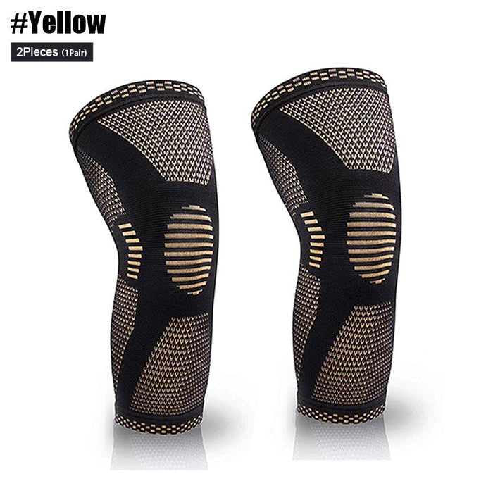 2 Pcs Elastic Nylon Sport Compression Knee Sleeves for Running Cycling