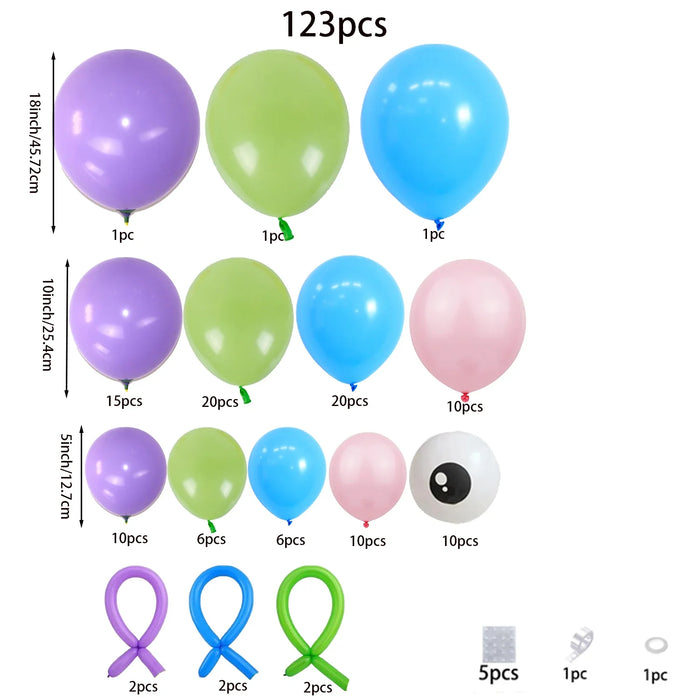 Summer Tropical Balloon Arch Set Latex Rainbow Balloon Lei Set For Hawaiian Loa Welcome Birthday Party Pool Party Decoration