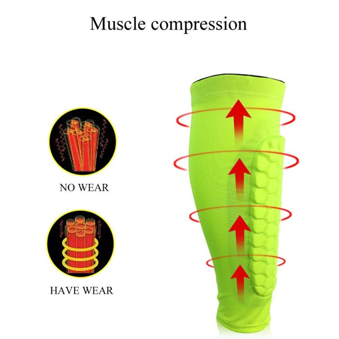 1Pc Sports Honeycomb Compression Calf Leg Sleeve For Pain Relief Running Cycling