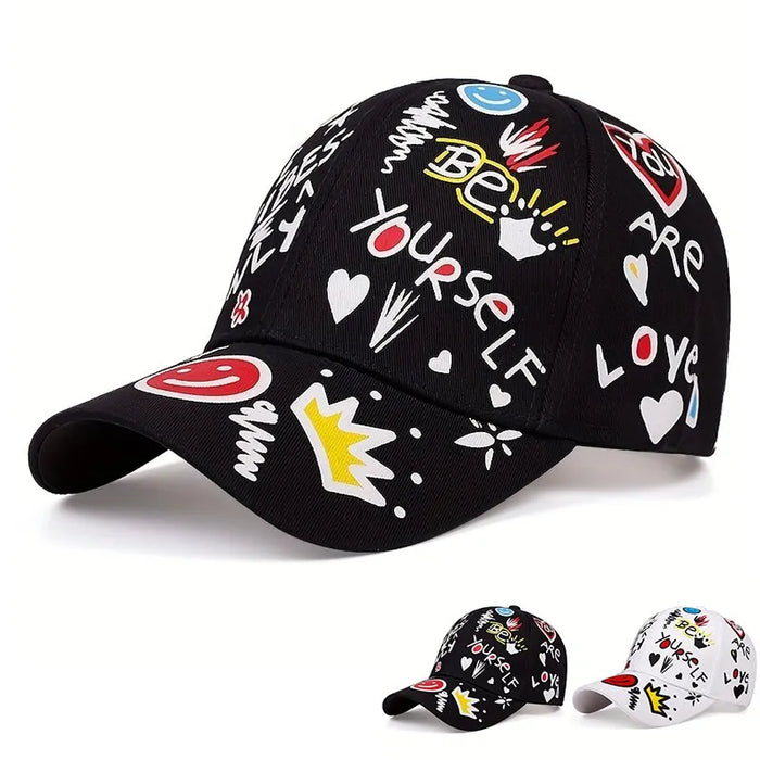 Spring / Autumn Graffiti Print Snapback Cap / Hat