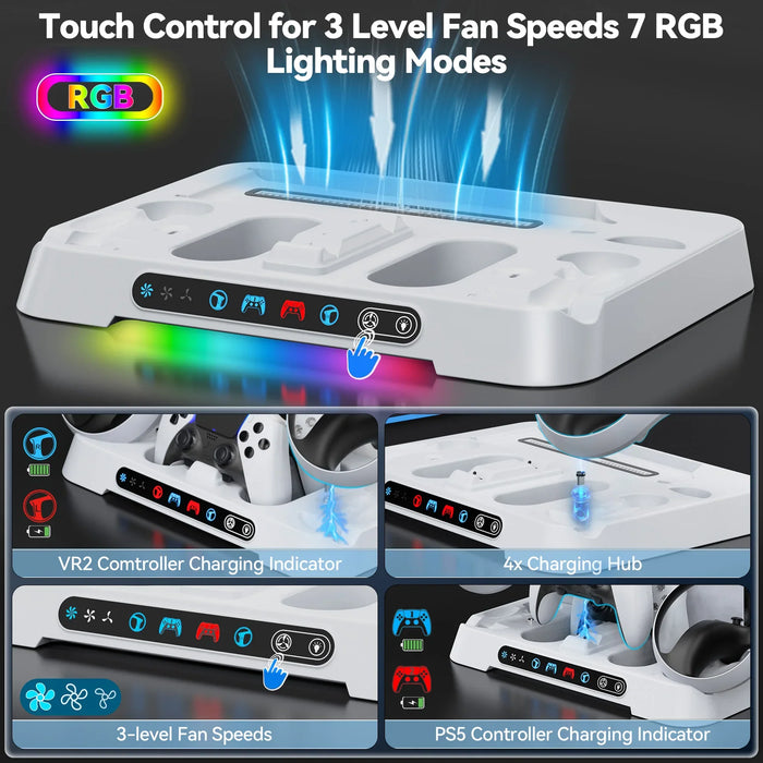 Ps5 Controller Charging Station Cooling Fan