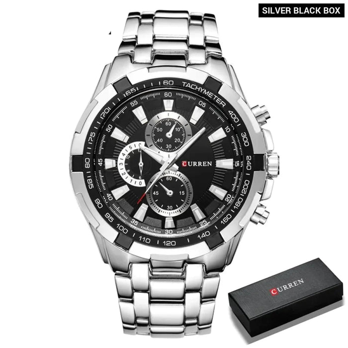 Watches Men Fashion&Casual Quartz Wristwatches Classic Analog Sports Steel Band Clockes