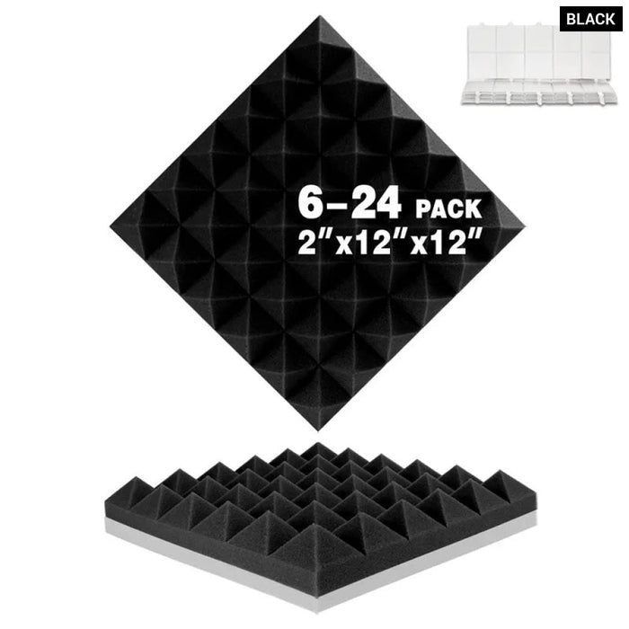 Noise Sound-Absorbing Foams 6 12 24 Pcs Sound Insulation Treatment Studio Acoustic Panel For KTV Room Wall Soundproof Sponge Pad
