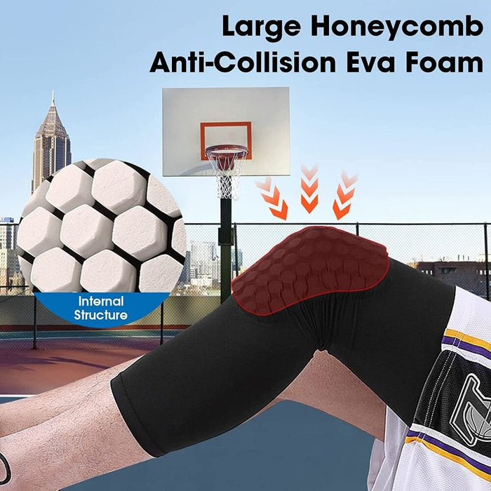 Youth Crash Honeycomb Breathable Knee Pad Compression Leg Sleeves For Cycling Football Basketball