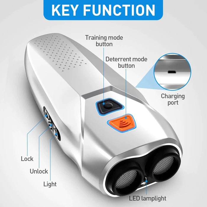 Ultrasonic Dog Repeller Led Flashlight Anti Barking Device