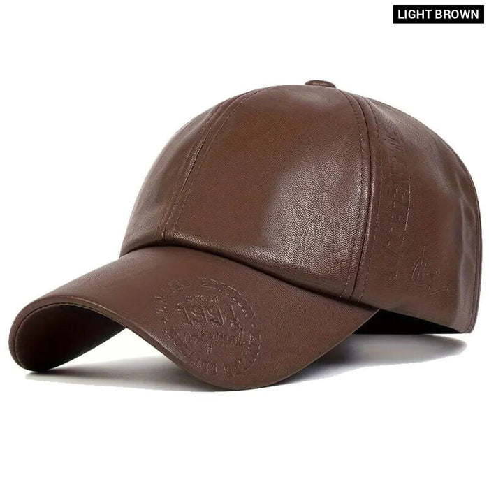 Embossed Pu Leather Baseball Cap / Hat For Outdoor Wear