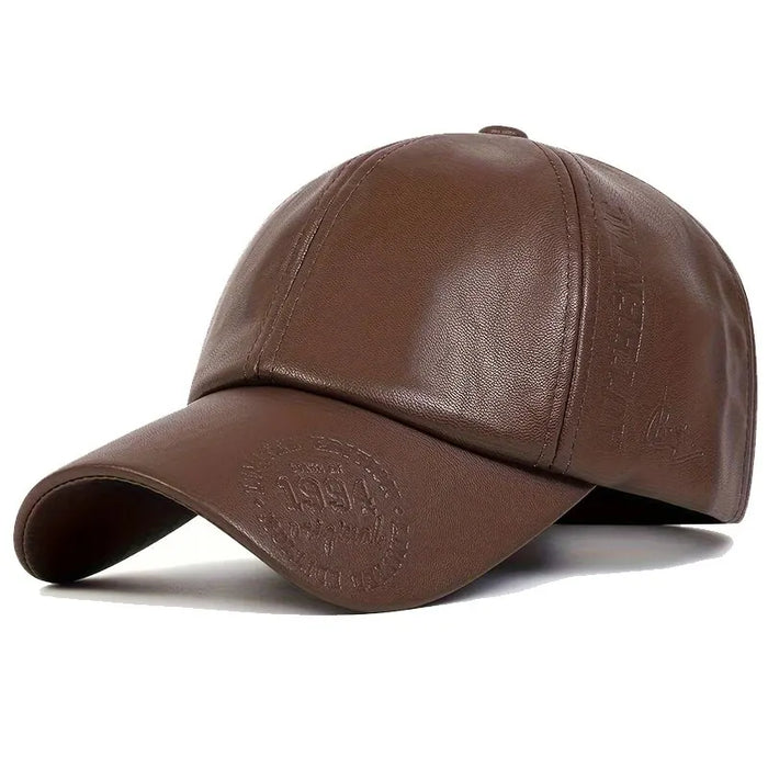 Embossed Pu Leather Baseball Cap / Hat For Outdoor Wear