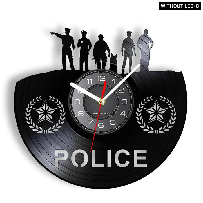 Police Officer Vinyl Record Wall Clock