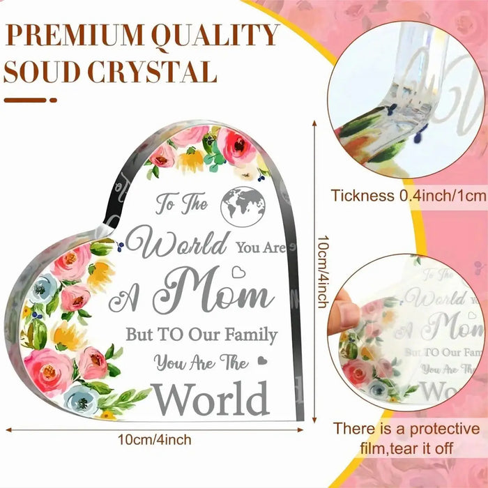 Acrylic Heart Desktop Decoration For Mom's Special Occasions