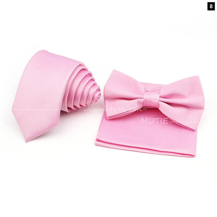 Colourful Bowtie Set Polyester For Mens Business And Wedding