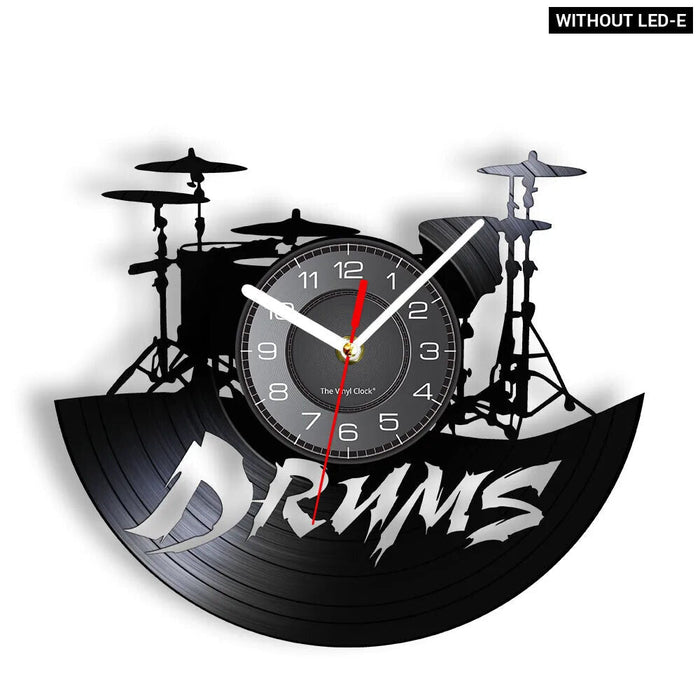 Vinyl Record Drum Kit Wall Clock