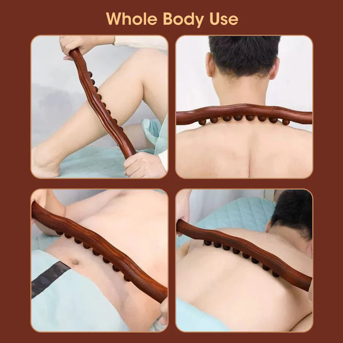 Carbonized Wood Scraping Massage Stick For Body