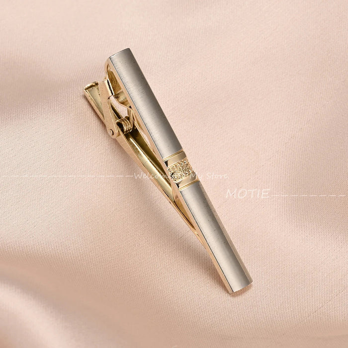 Stainless Steel Necktie Clip Golden And Silver