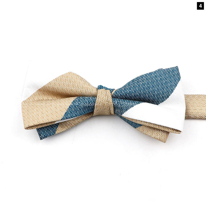 Brown Striped Bowtie For Weddings And Parties