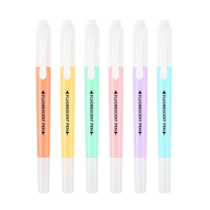 6 Pieces Double Head Fluorescent Highlighter Markers