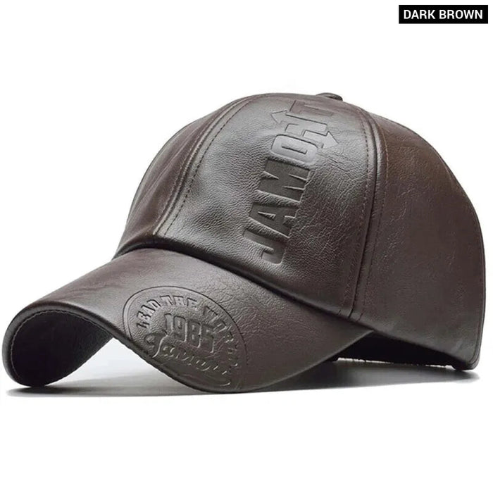 Adjustable Leather Baseball Cap / Hat For Outdoor Wear