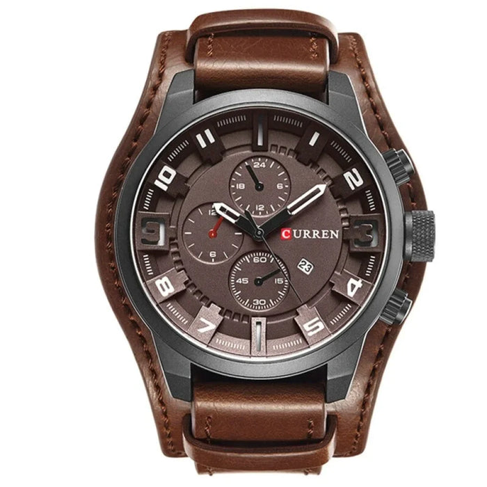 Casual Leather Military Quartz Sports Men's Wristwatches