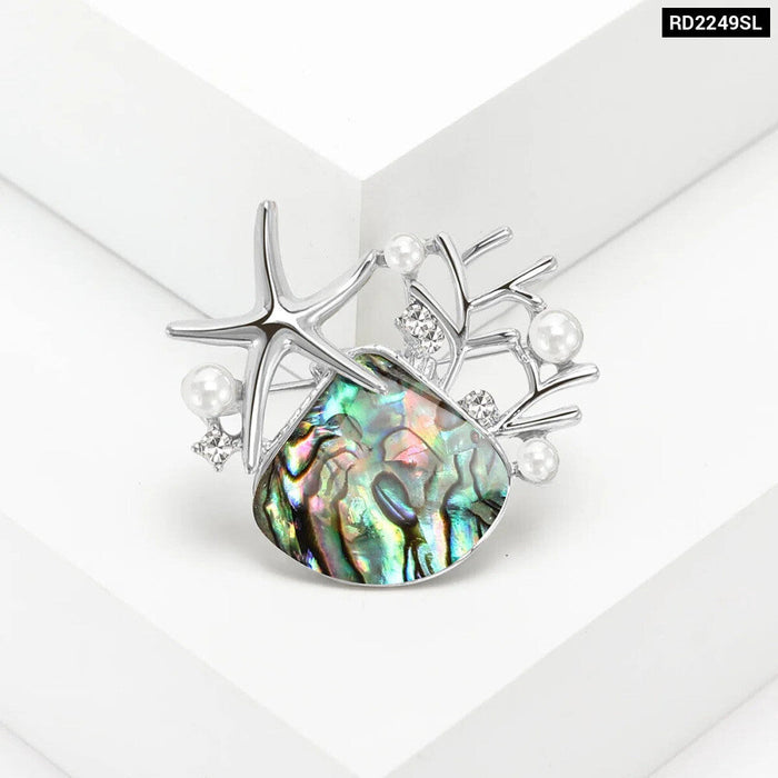 Abalone Shell Starfish Brooch Pin For Women Luxury