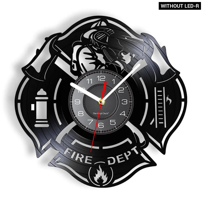 Firefighter Wall Clock With Maltese Cross Design