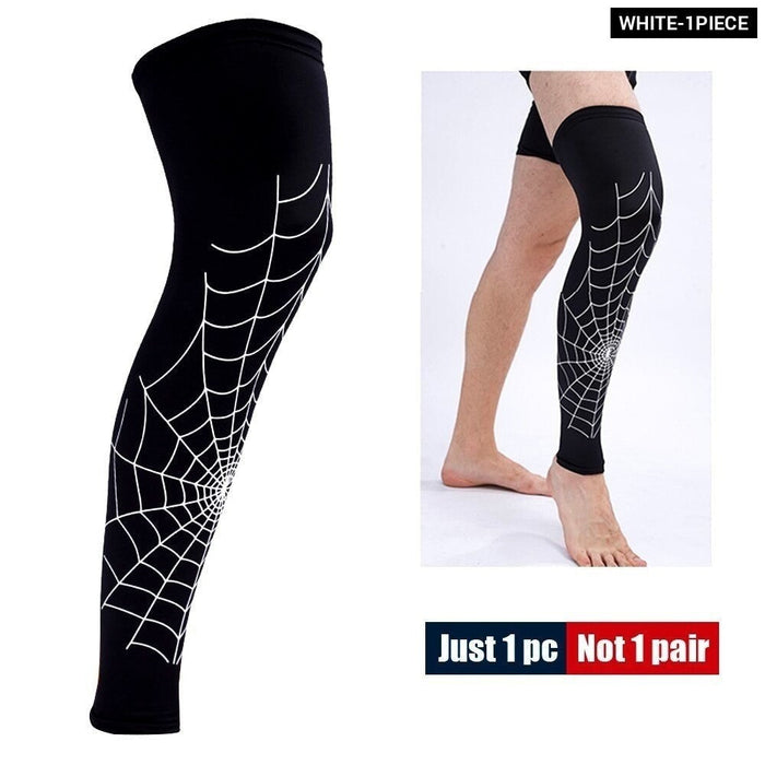 1 Piece Spiderweb Pattern Leg Compression Knee Sleeve For Cycling Running Basketball Football