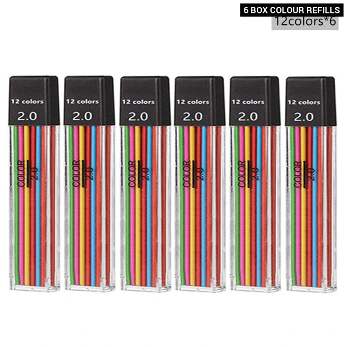 2.0Mm Mechanical Pencil Set With 2B Lead Refill For Writing Sketching And Drawing