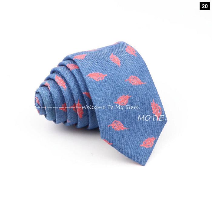 Floral Skull Anchor Denim Tie For Weddings Parties And Daily Wear