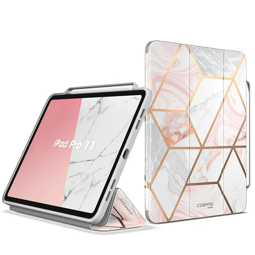 For Ipad Pro 11 Cosmo Full-body Trifold Stand Marble Flip