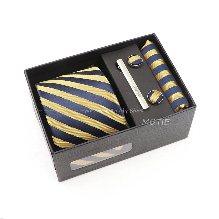 Classic Striped Tie Set For Weddings And Daily Wear